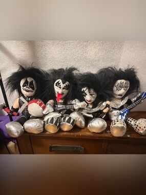KISS Band Plush Doll Set - Silver and Black Collectible
